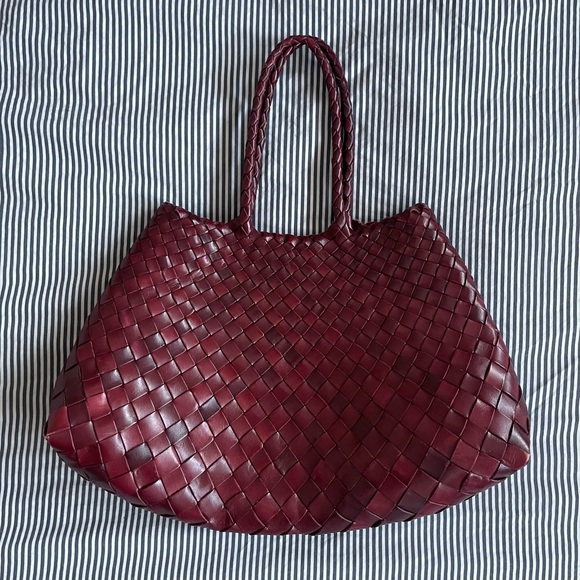 Dragon Diffusion Handbags - Dragon Diffusion Woven Leather Tote in Burgundy